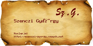 Szenczi György névjegykártya