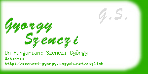 gyorgy szenczi business card